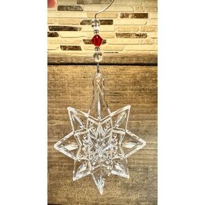 Waterford Crystal Snowflake Star Ornament Broken For Repair Parts w/ Box